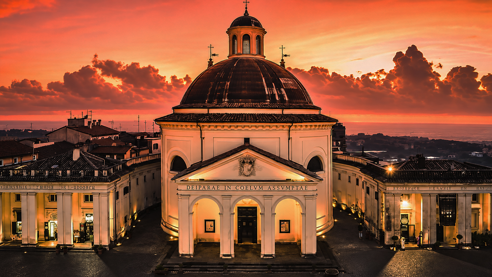 Piazza di Corte, Palazzo Chigi e Collegiata di Santa Maria ad Ariccia